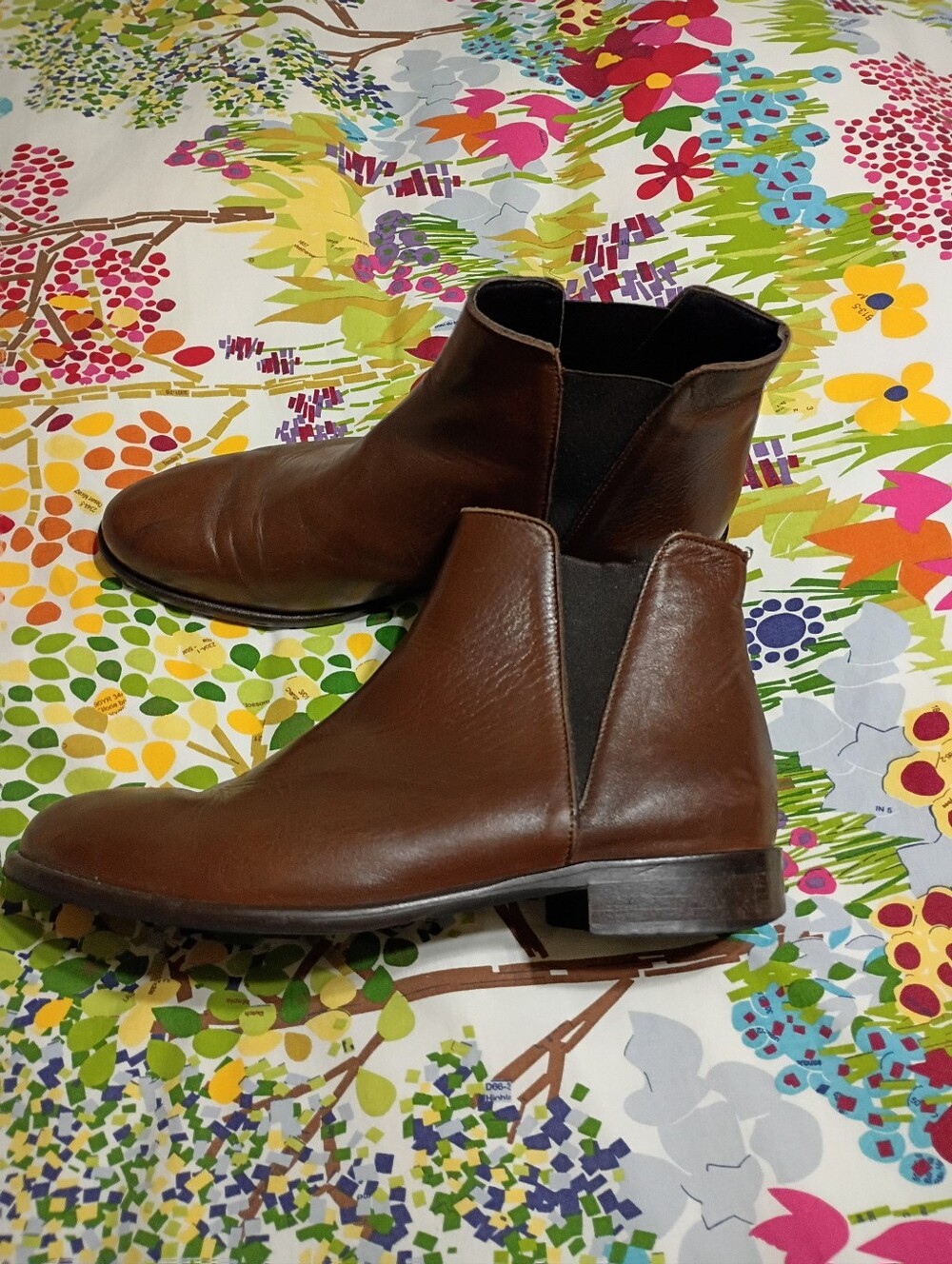 Davos Gomma Brown Leather Ankle Boots Size 41 Or Women's 10 Made In Italy